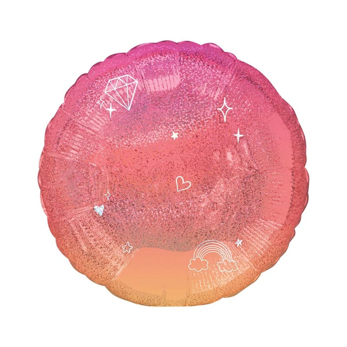 Sparkle Orange Ombre Balloon - 18" Foil
