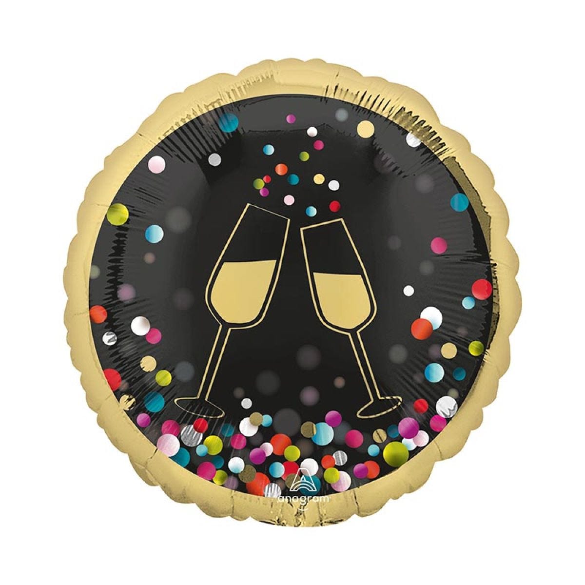 CHEERS Confetti Double Sided Balloon - 18" Foil