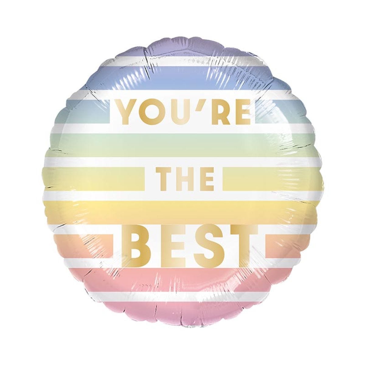 You&apos;re The Best Pastel Striped Balloon - 18" Foil