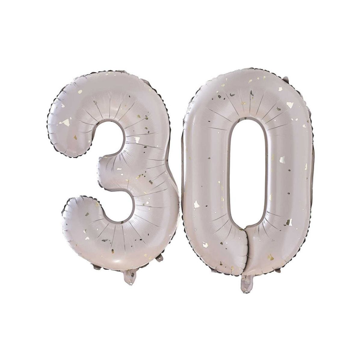 30 Gold Speckle Number Balloons - 26" Foil