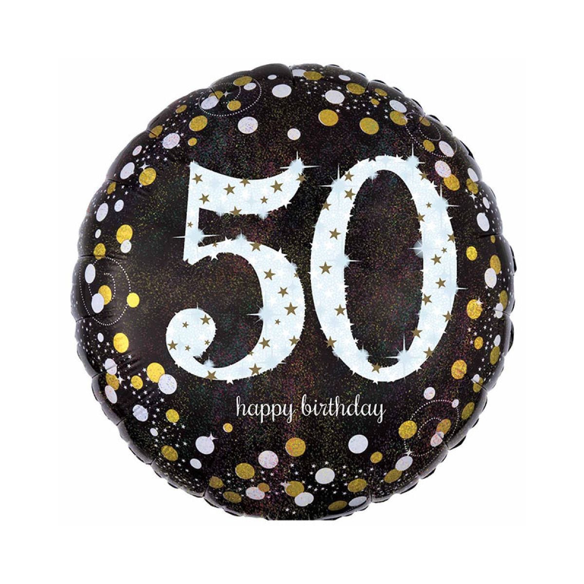 Gold Sparkling Celebration 50th Birthday Balloon - 18" Foil