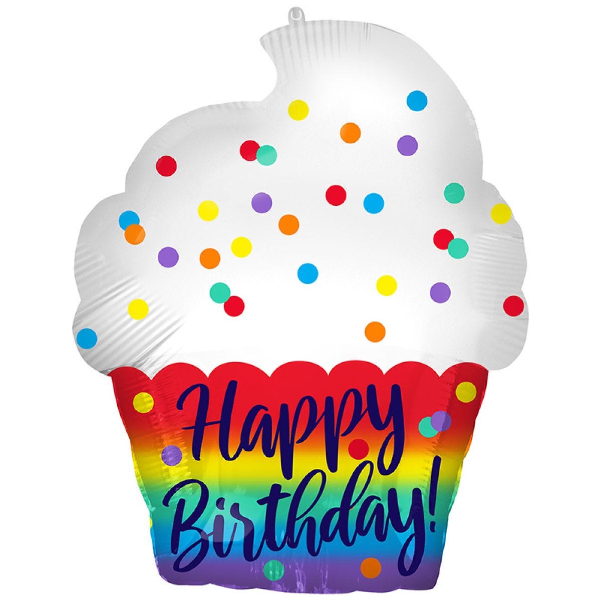 Satin Cupcake Happy Birthday Balloon - 18" Foil