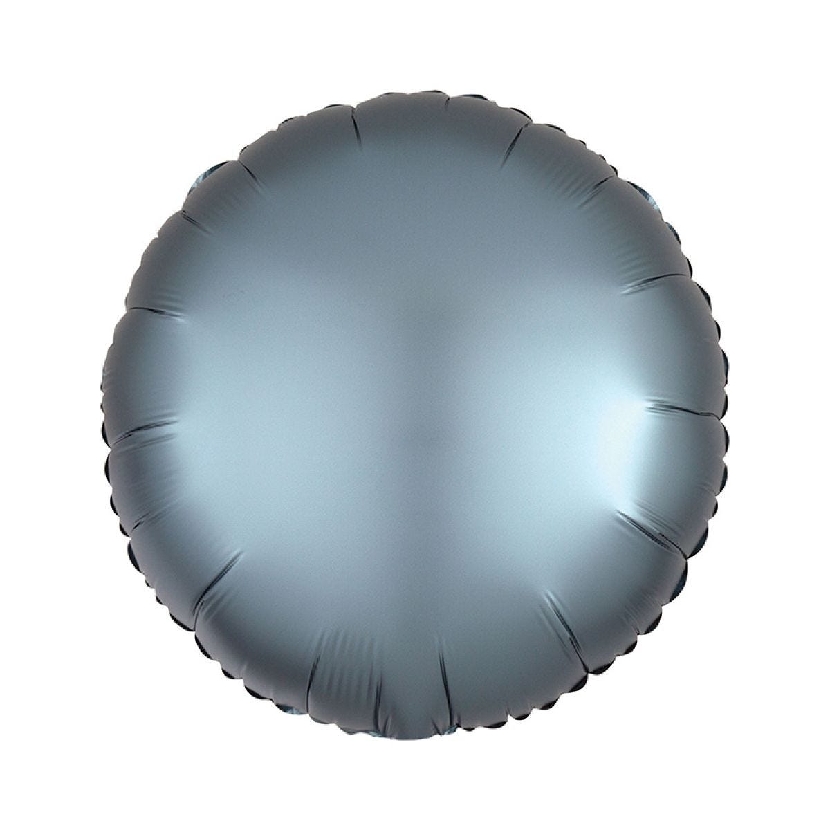 Silk Lustre Steel Blue Round Foil Balloon - 18" (Unpackaged)