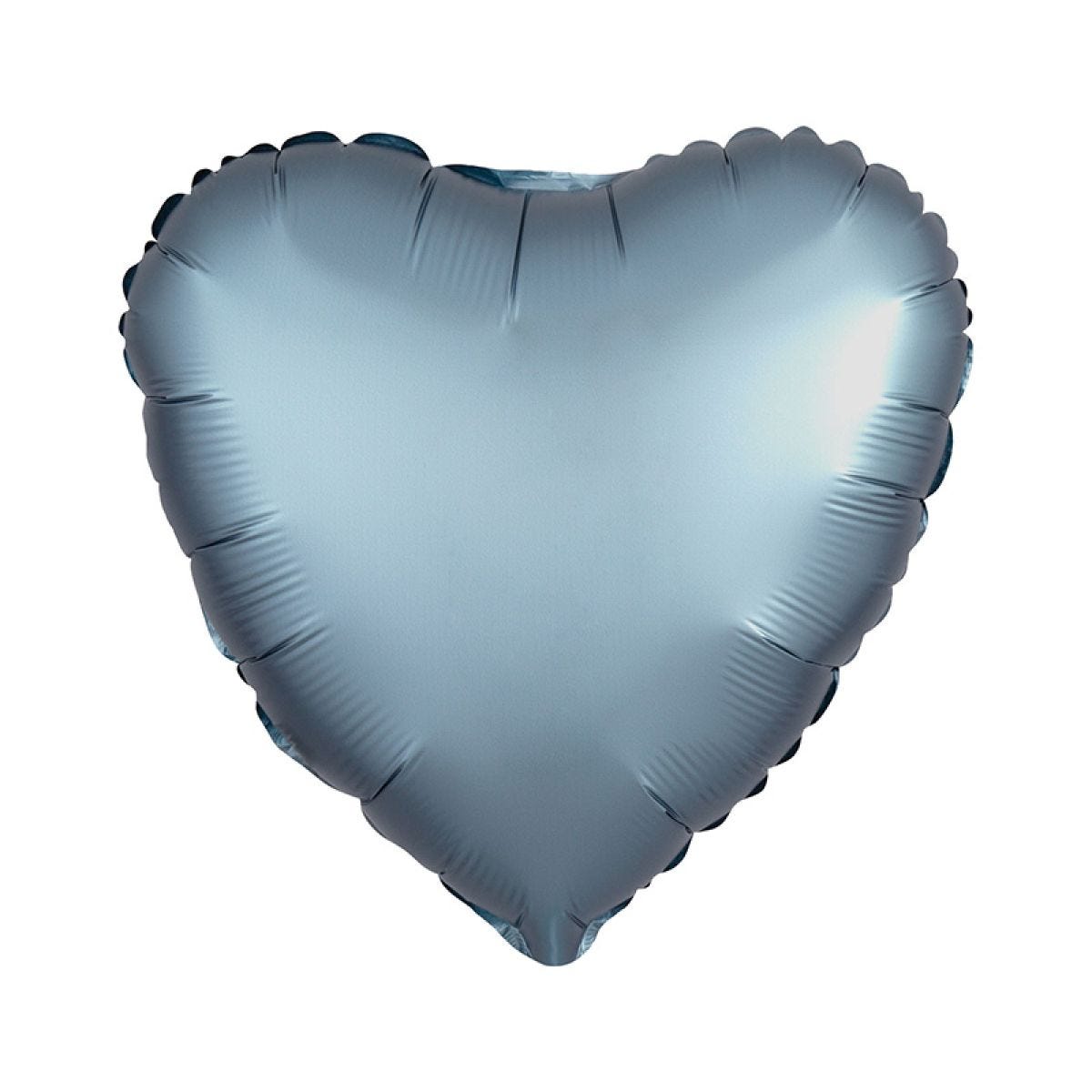 Silk Lustre Steel Blue Heart Foil Balloon -18" (Unpackaged)