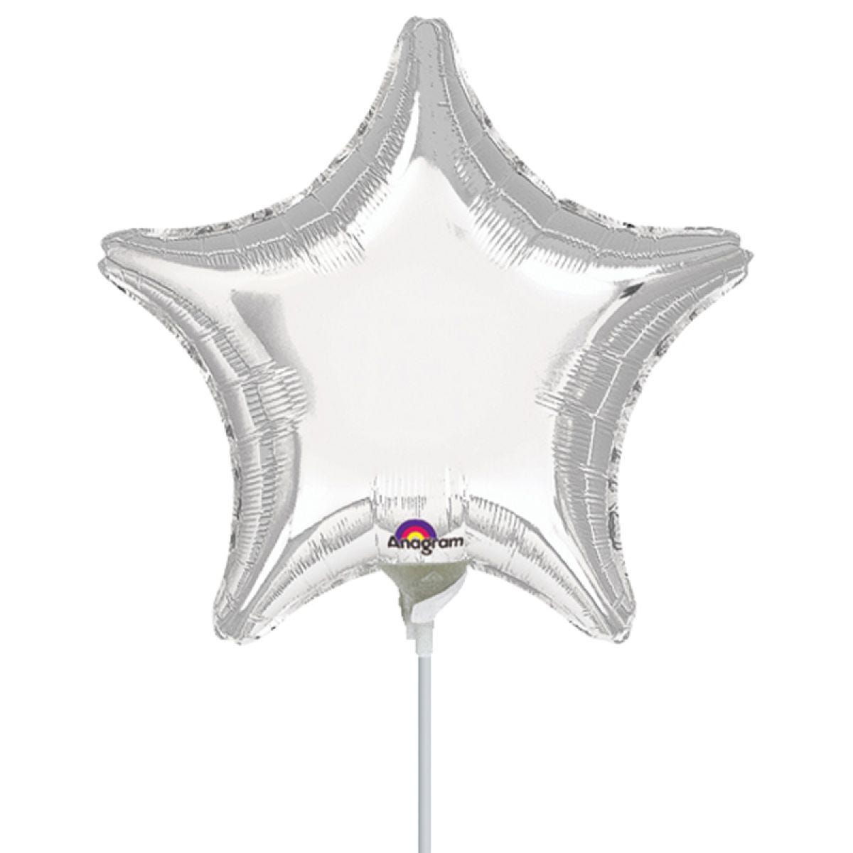 Metallic Silver Star Balloons - 9" Foil (10pk)