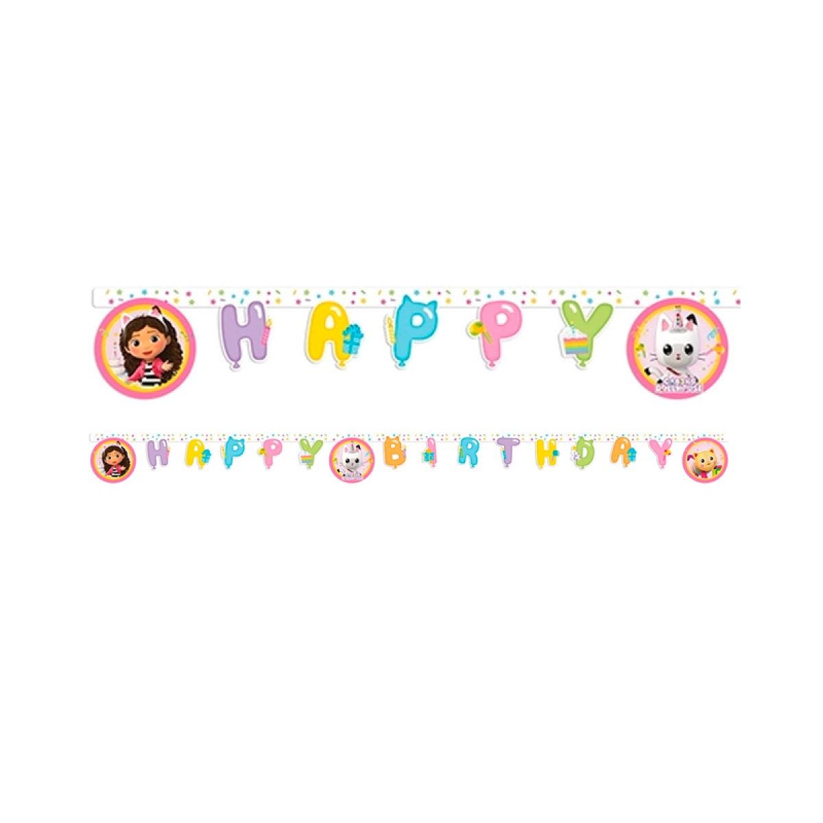 Gabby&apos;s Dollhouse Happy Birthday Letter Banner - 2m