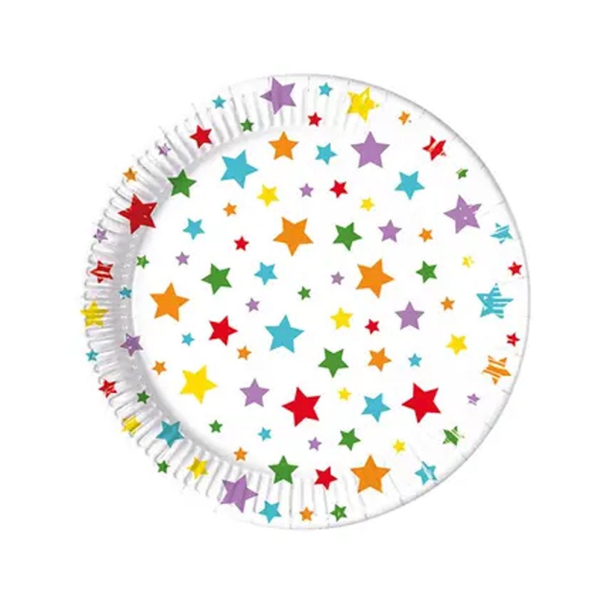 Star Print Paper Party Plates -  23cm (8pk)