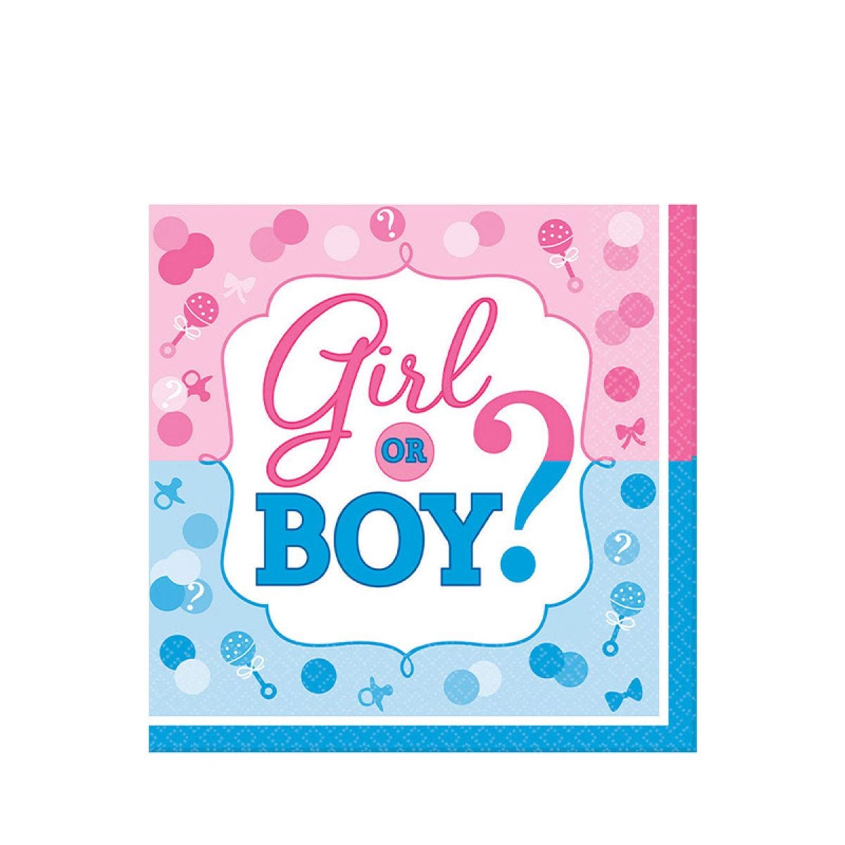 Gender Reveal Paper Napkins - 33cm (16pk)