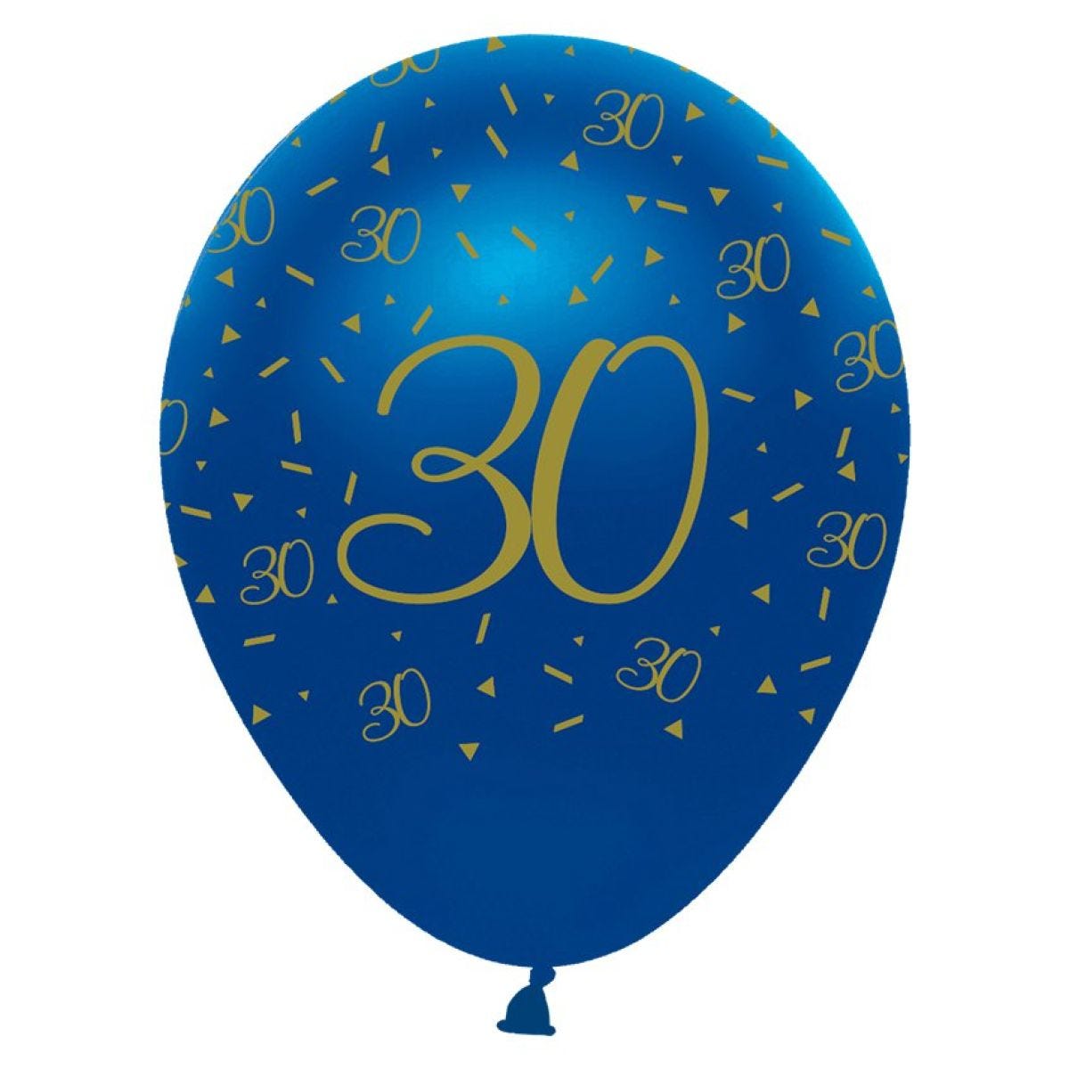 Navy & Gold Geode 30th Birthday Latex Balloons - 12" (6pk)