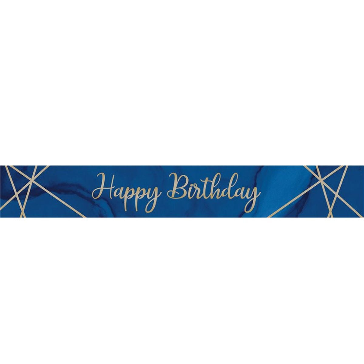 Navy & Gold Geode &apos;Happy Birthday&apos; Foil Banner - 2.74m