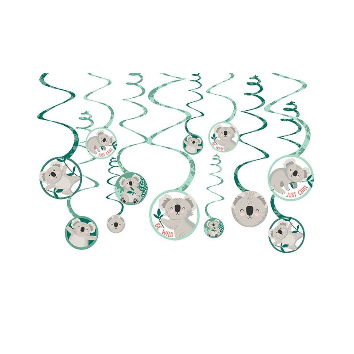 Get Wild Koala Paper Swirl Decorations (12pk)