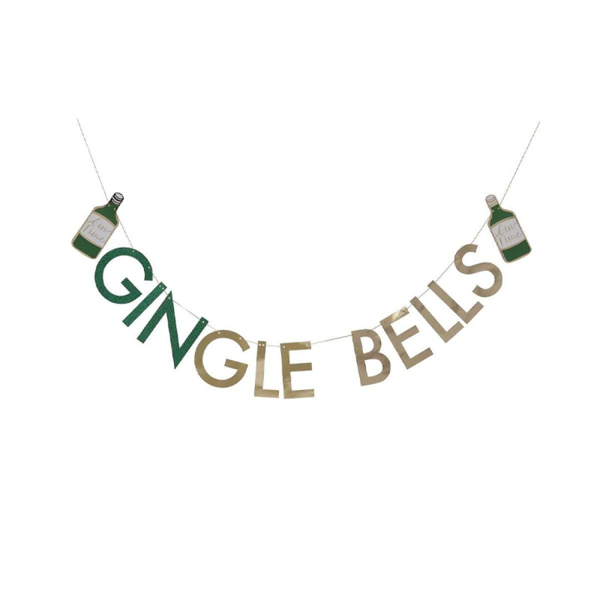 Gold Glitter GINgle Bells Bunting - 2m
