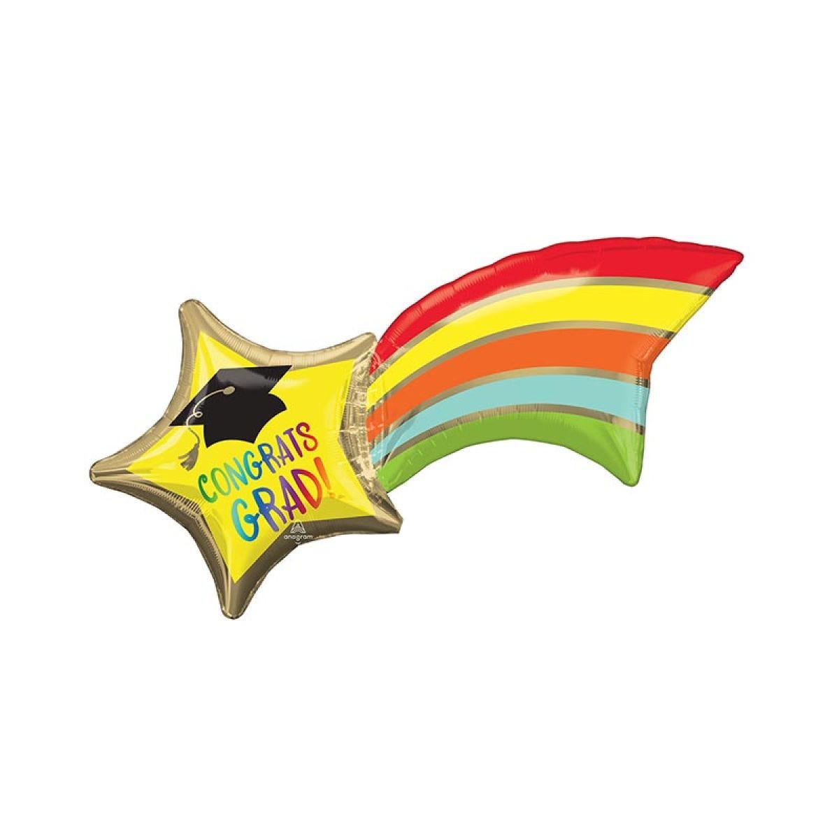 Rainbow Grad Shooting Star Supershape Balloon - 27" x 22" Foil
