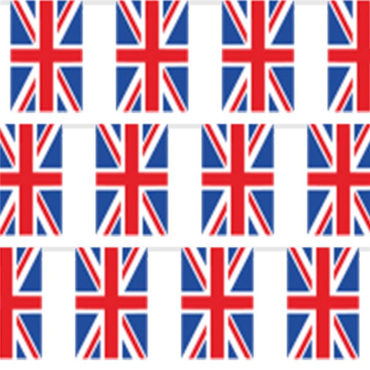 Union Jack Plastic Flag Bunting - 10m