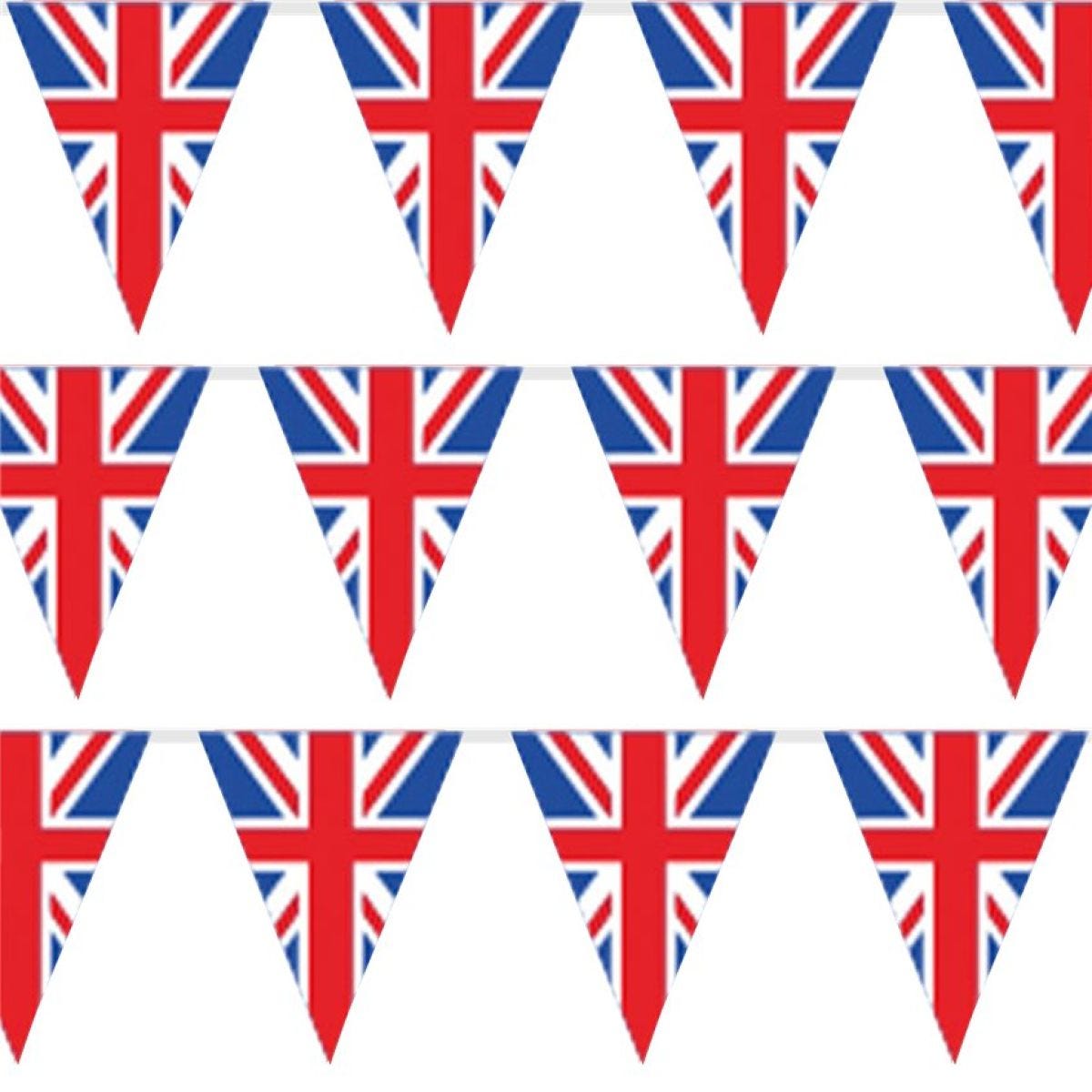 Union Jack Pennant Paper Bunting - 10m