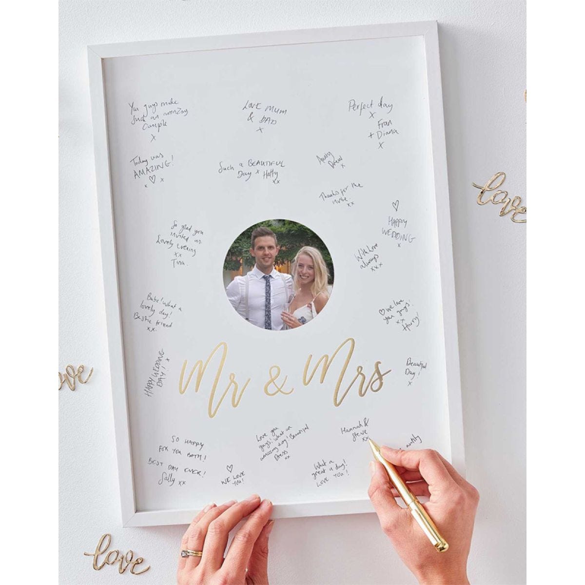 Gold Wedding Guest Book Frame
