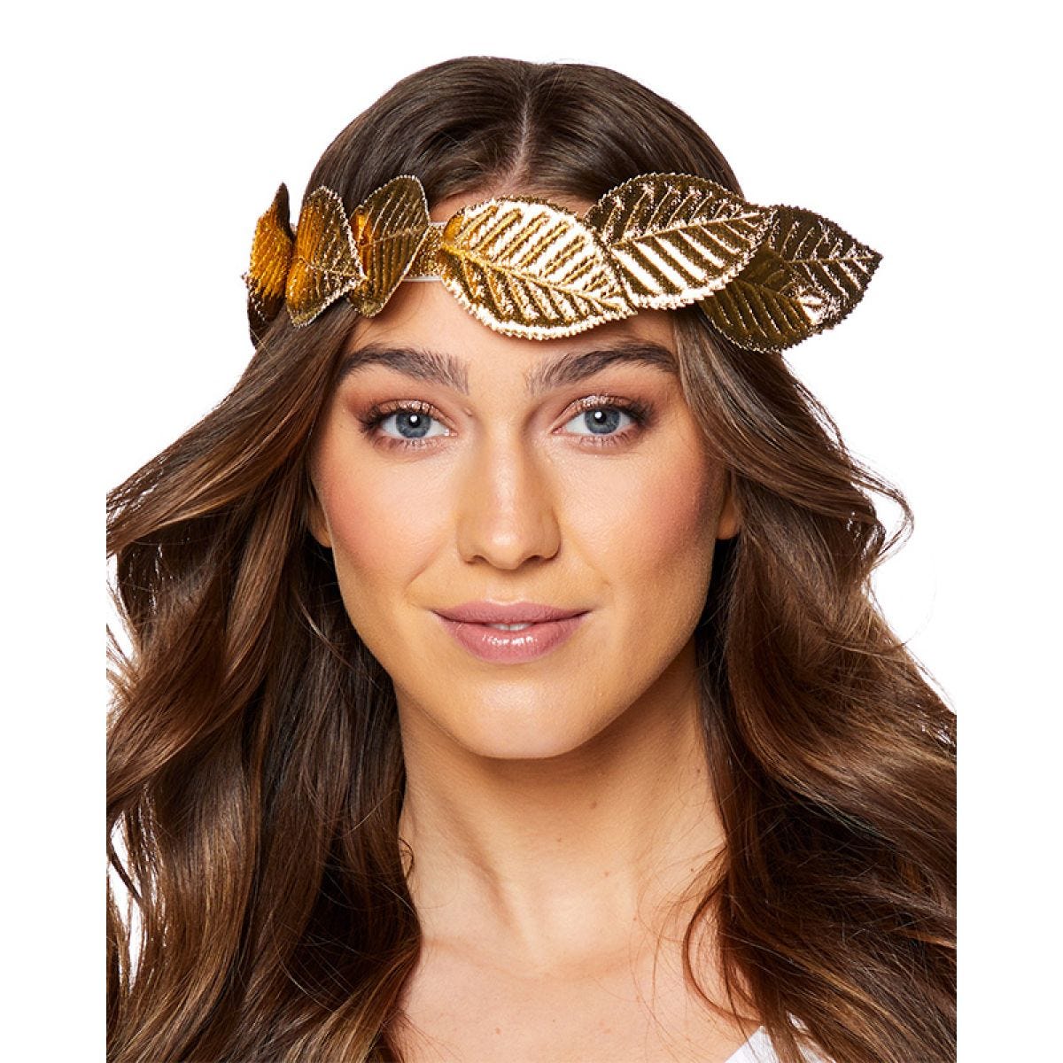 Gold fabric Leaf Headband