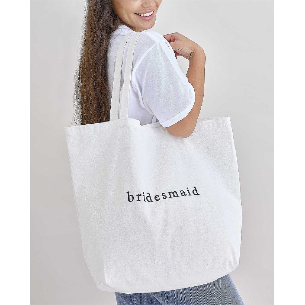 White Embroidered &apos;Bridesmaid&apos; Tote Bag - 55cm x 72cm