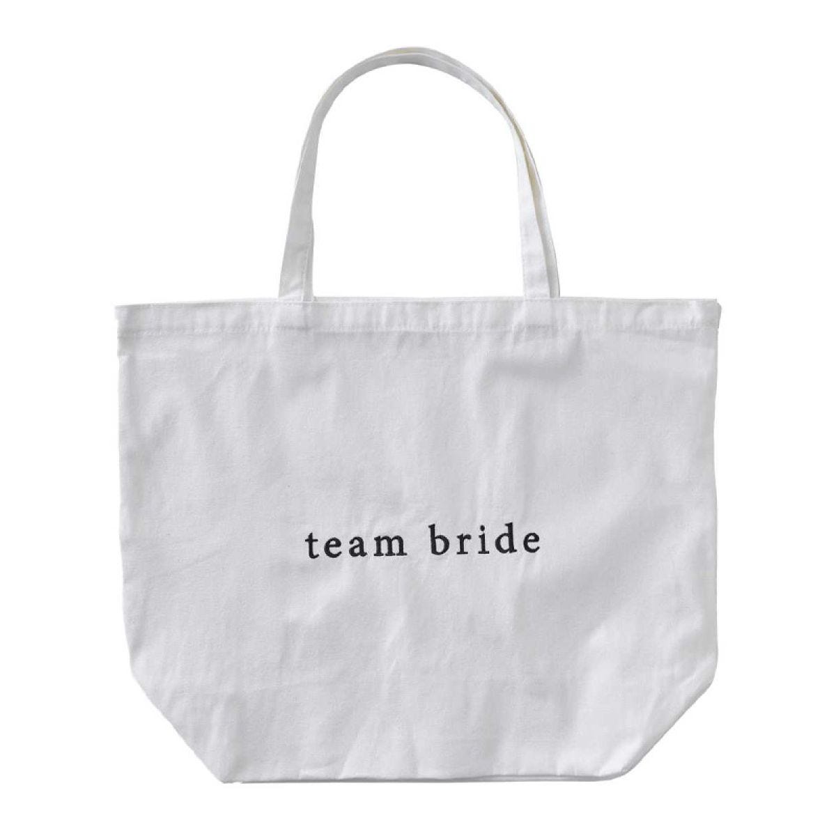 White Embroidered &apos;Team Bride&apos; Hen Party Tote Bag