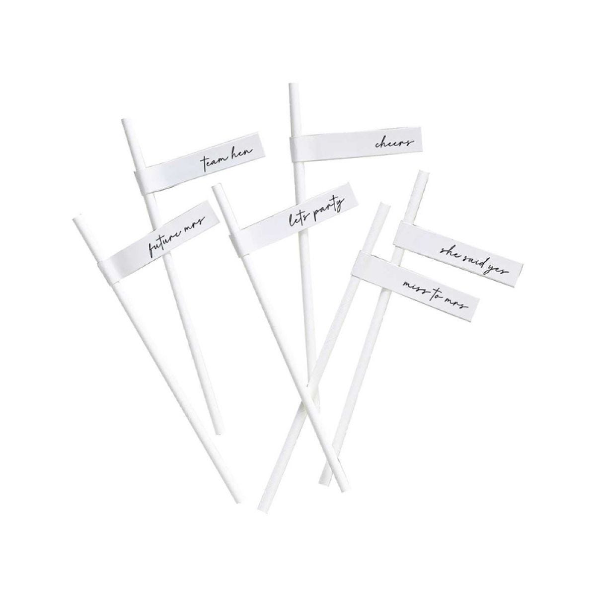 Team Bride Hen Party Paper Straws (16pk)