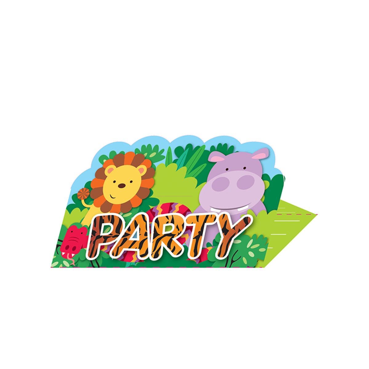 Animal Friends Stand Up Invitations (8pk)