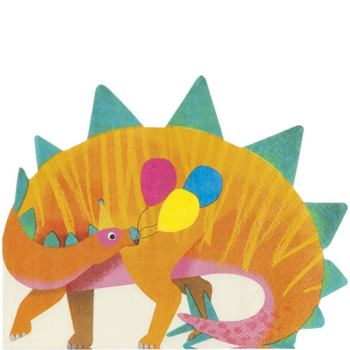 Little Party Dino Shaped Napkins - 33cm (16pk)