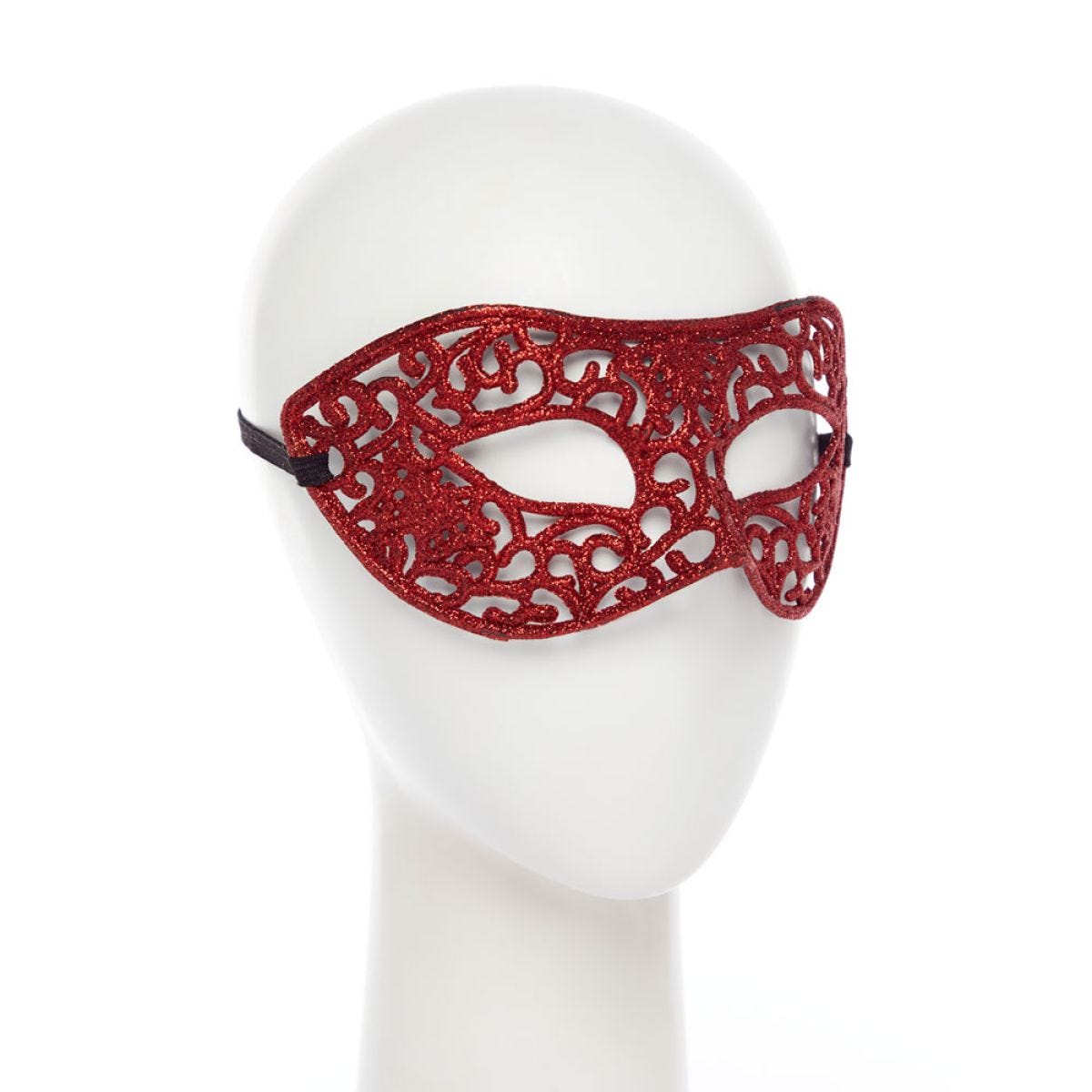 Red Glitter Lace Mask