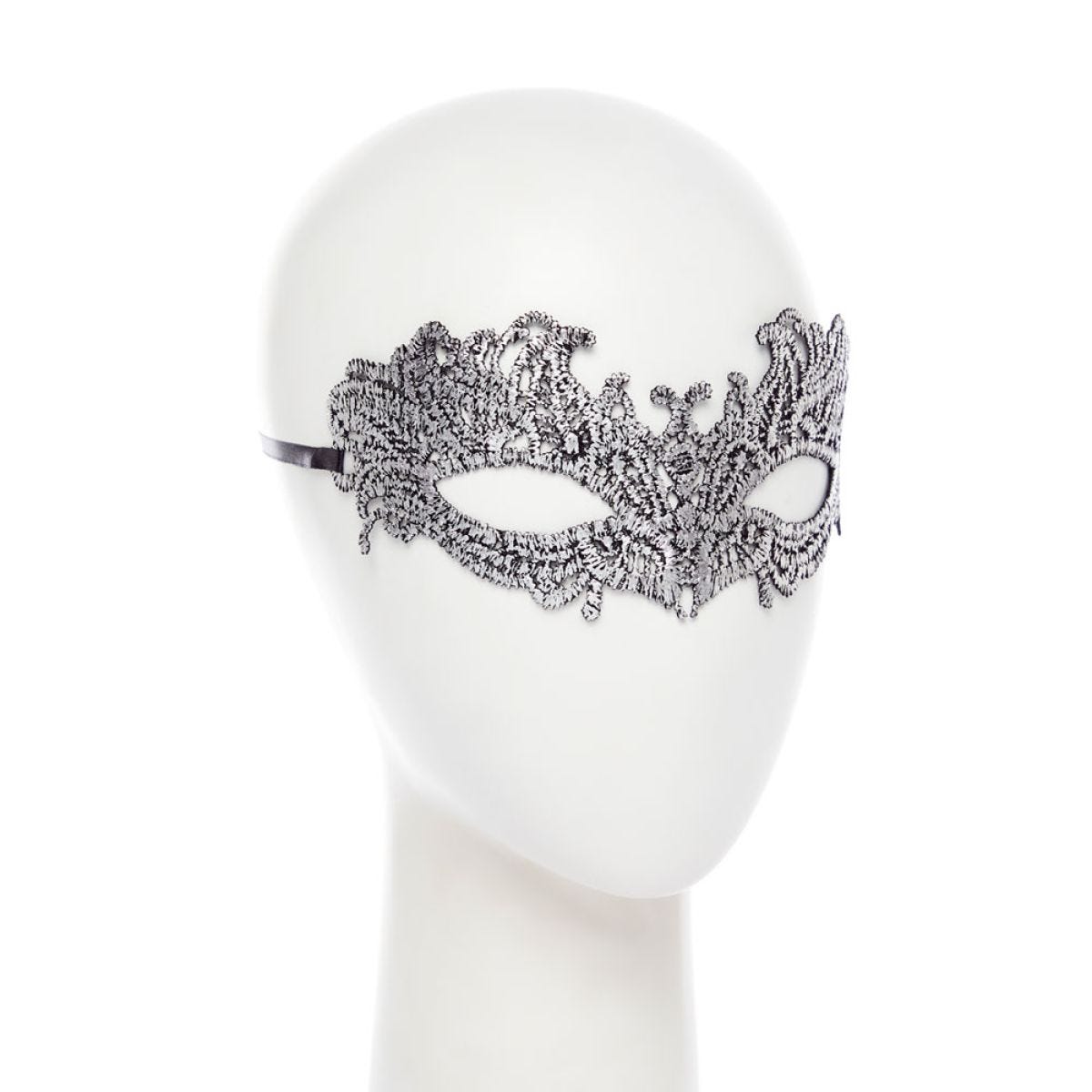 Silver Metallic Lace Mask