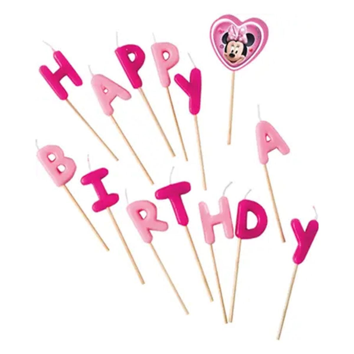 Disney Minnie Mouse &apos;Happy Birthday&apos; Pick Candles (13pk)