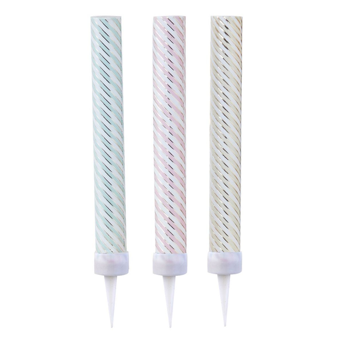 Pick & Mix Pastel Pastel & Gold Fountain Candles - 16cm
