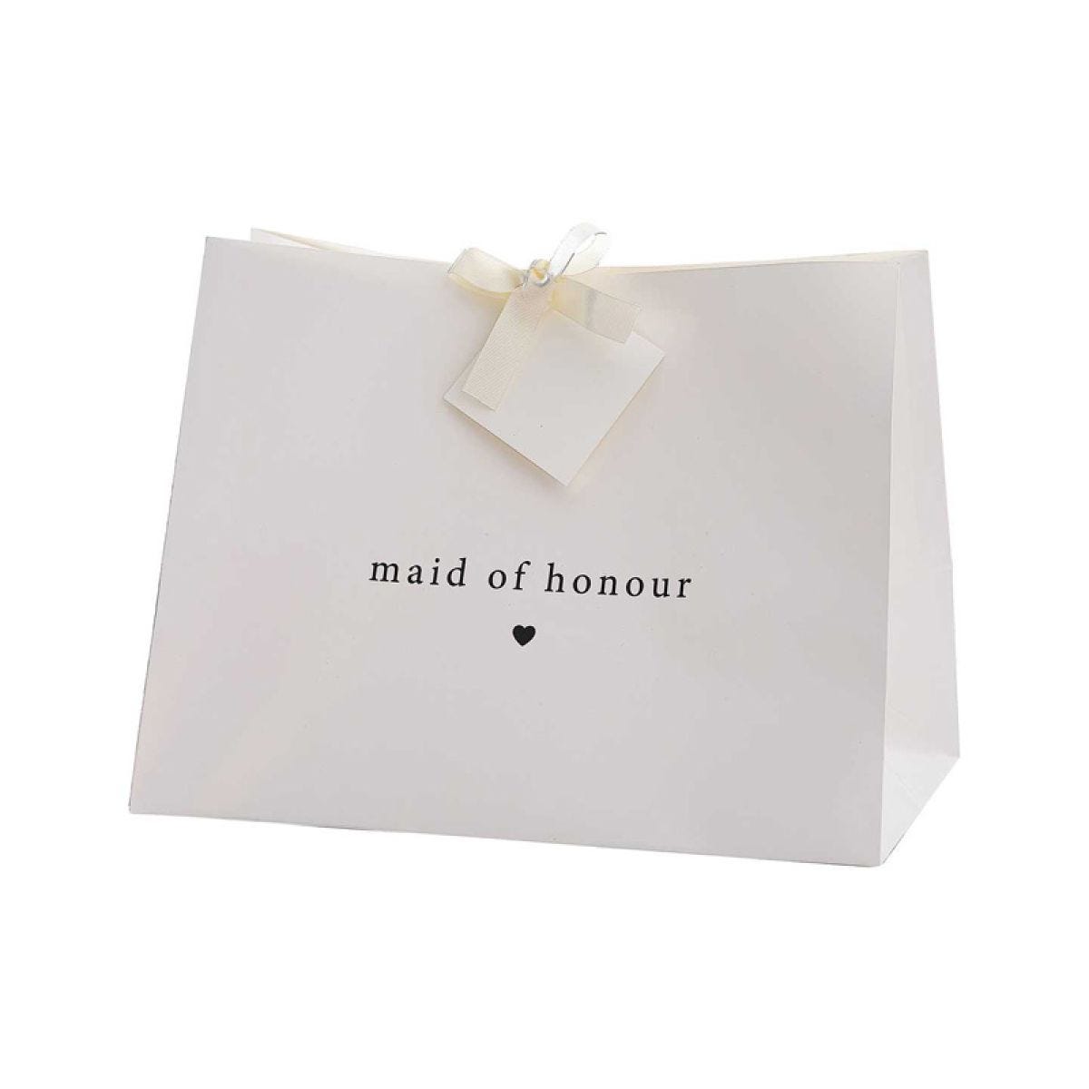 White &apos;Maid of Honour&apos; Paper Gift Bag - 27.5cm 36.3cm