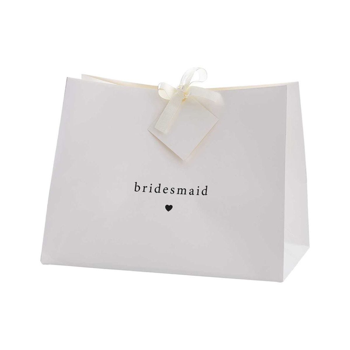 White &apos;Bridesmaid&apos; Paper Gift Bag - 27.5cm 36.3cm