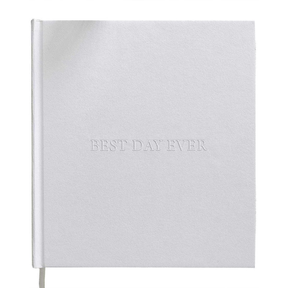 White &apos;Best Day Ever&apos; Wedding Photo Album - 21.5cm x 21.5cm