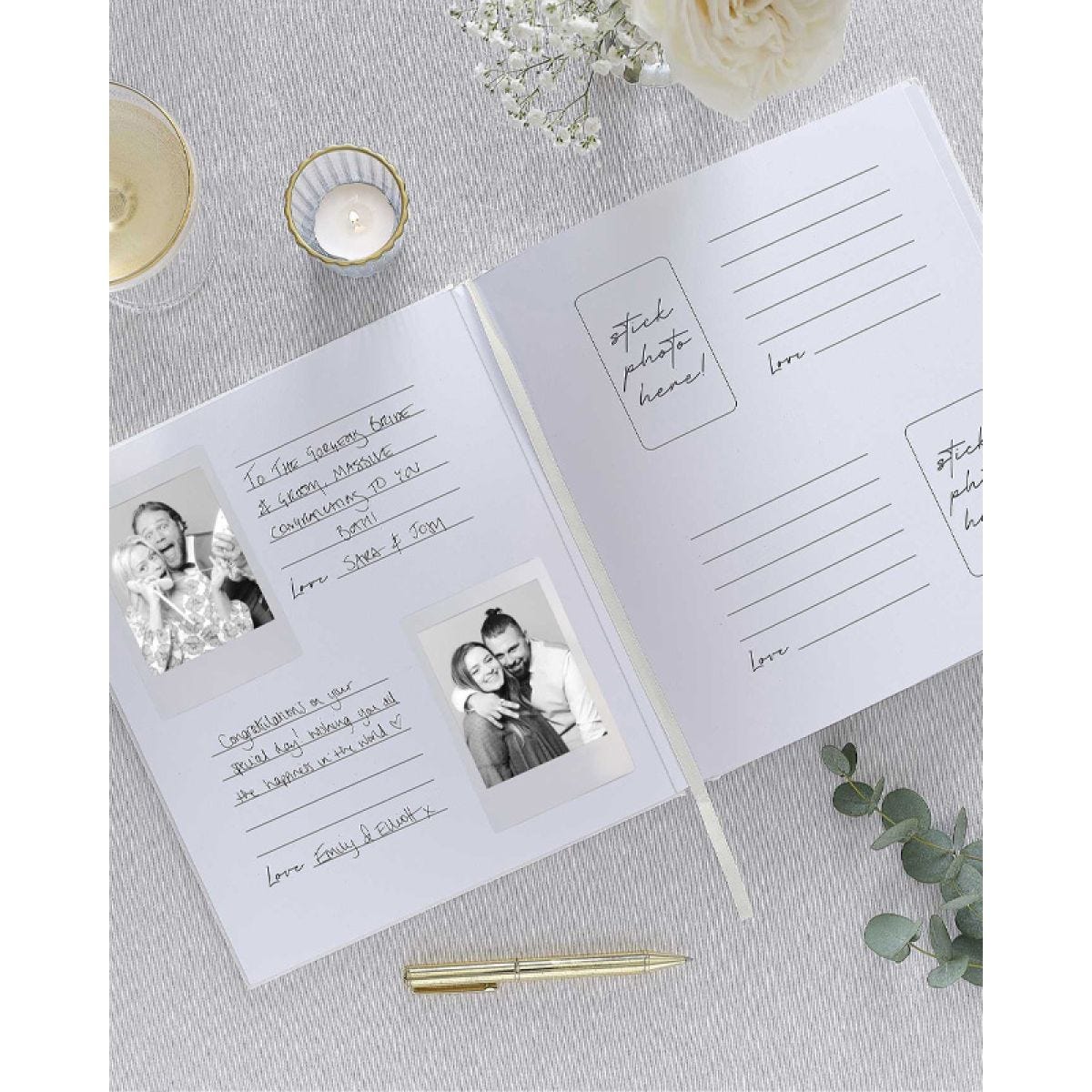 White &apos;Best Day Ever&apos; Wedding Photo Album - 21.5cm x 21.5cm