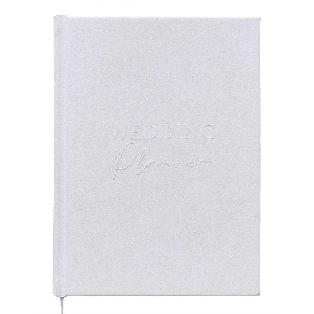 White Embossed Wedding Planner - 22cm x 15cm