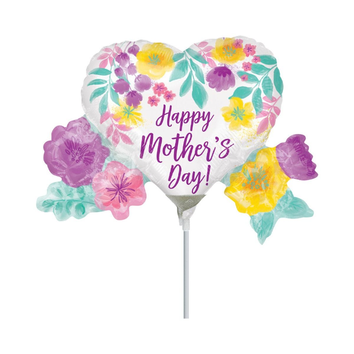Happy Mother&apos;s Day Floral Mini Air-Filled Balloon - 9" Foil