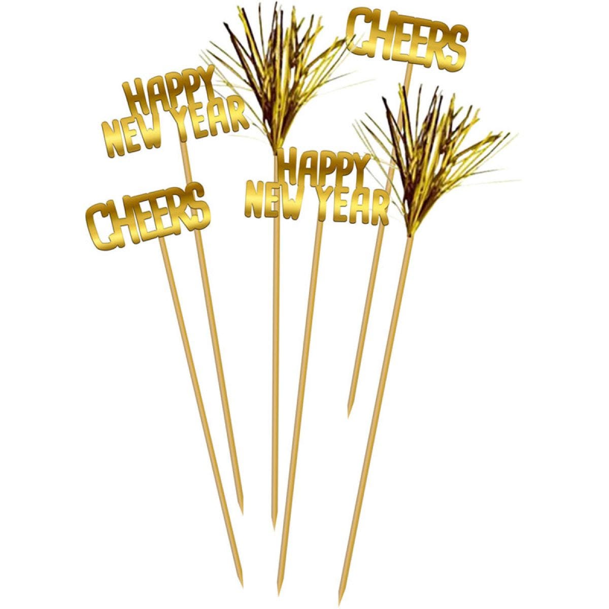 Happy New Year Glass Decorations (12pk)