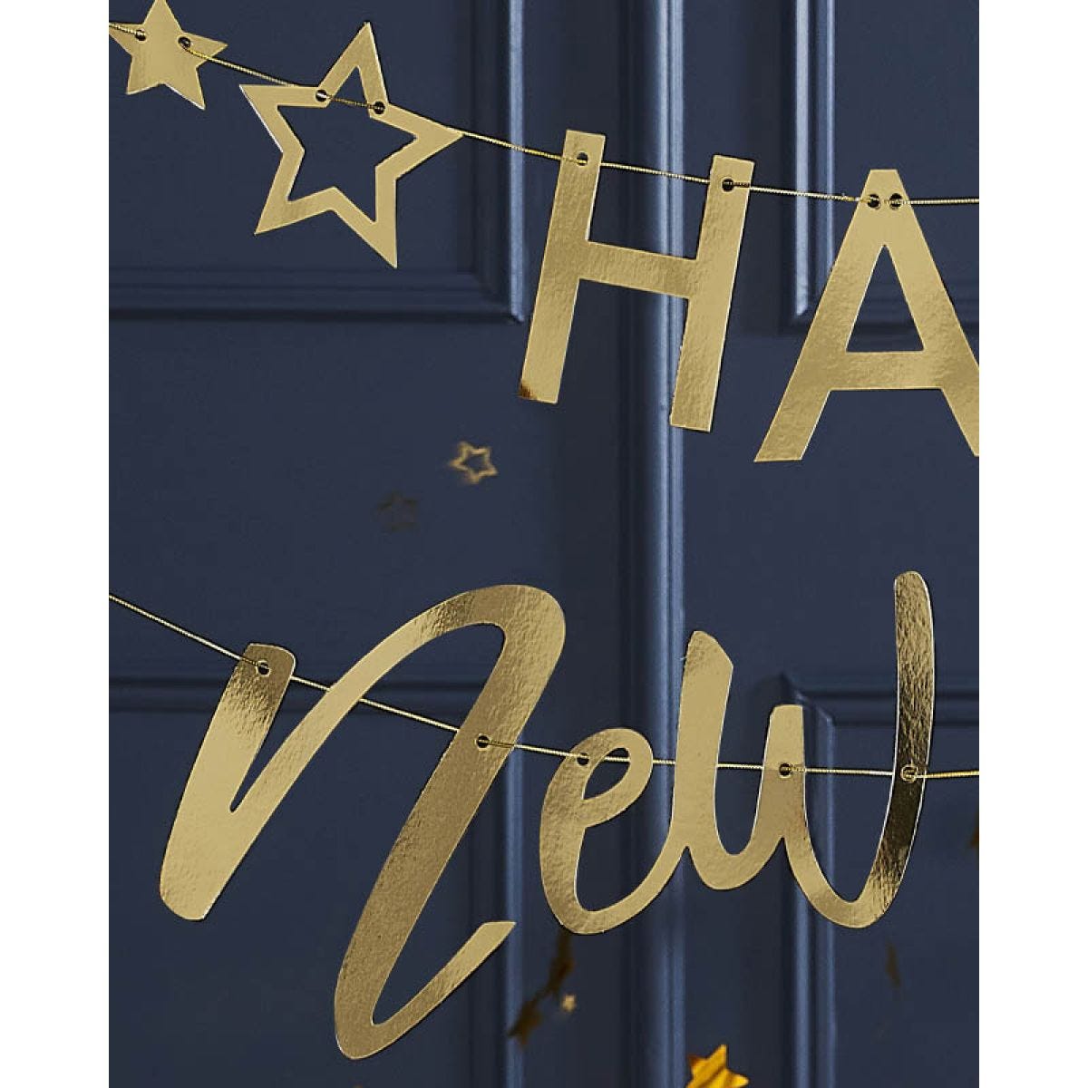 Gold Foil Happy New Year Paper Banner - 1.5m
