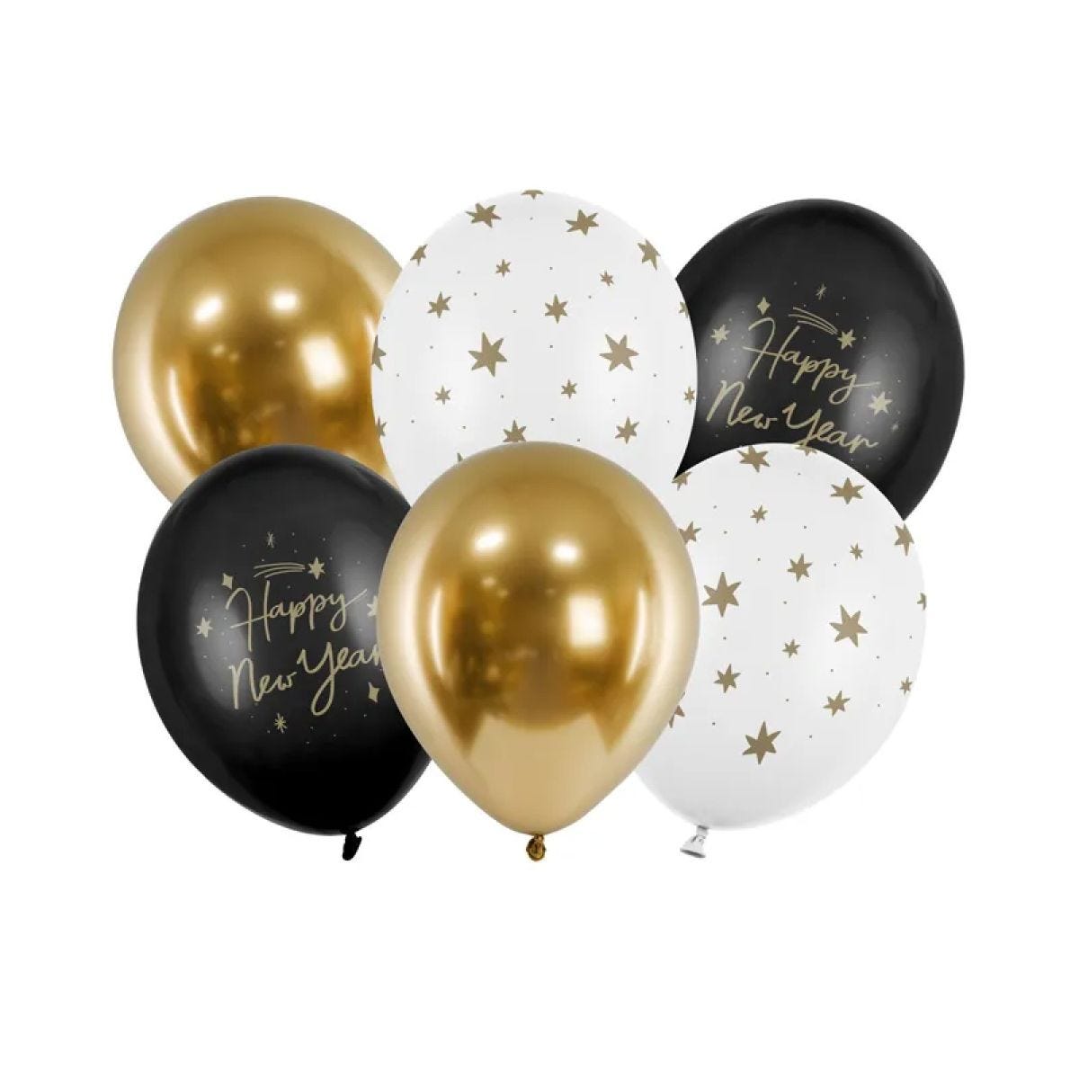 Happy New Year Mix Latex Balloons - 11" (6pk)