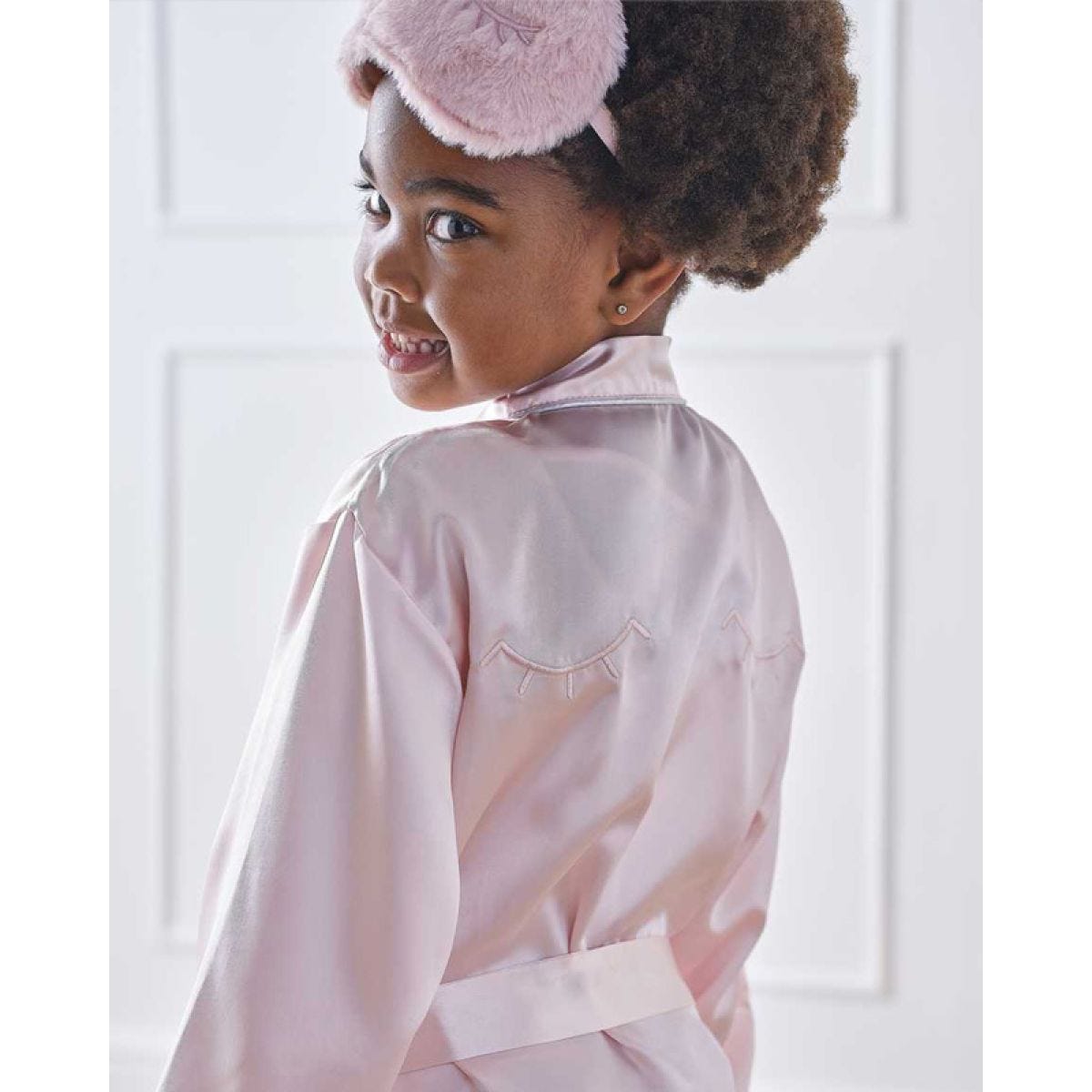 Pamper Party Pink Satin Embroidered Dressing Gown - 7-9 Years