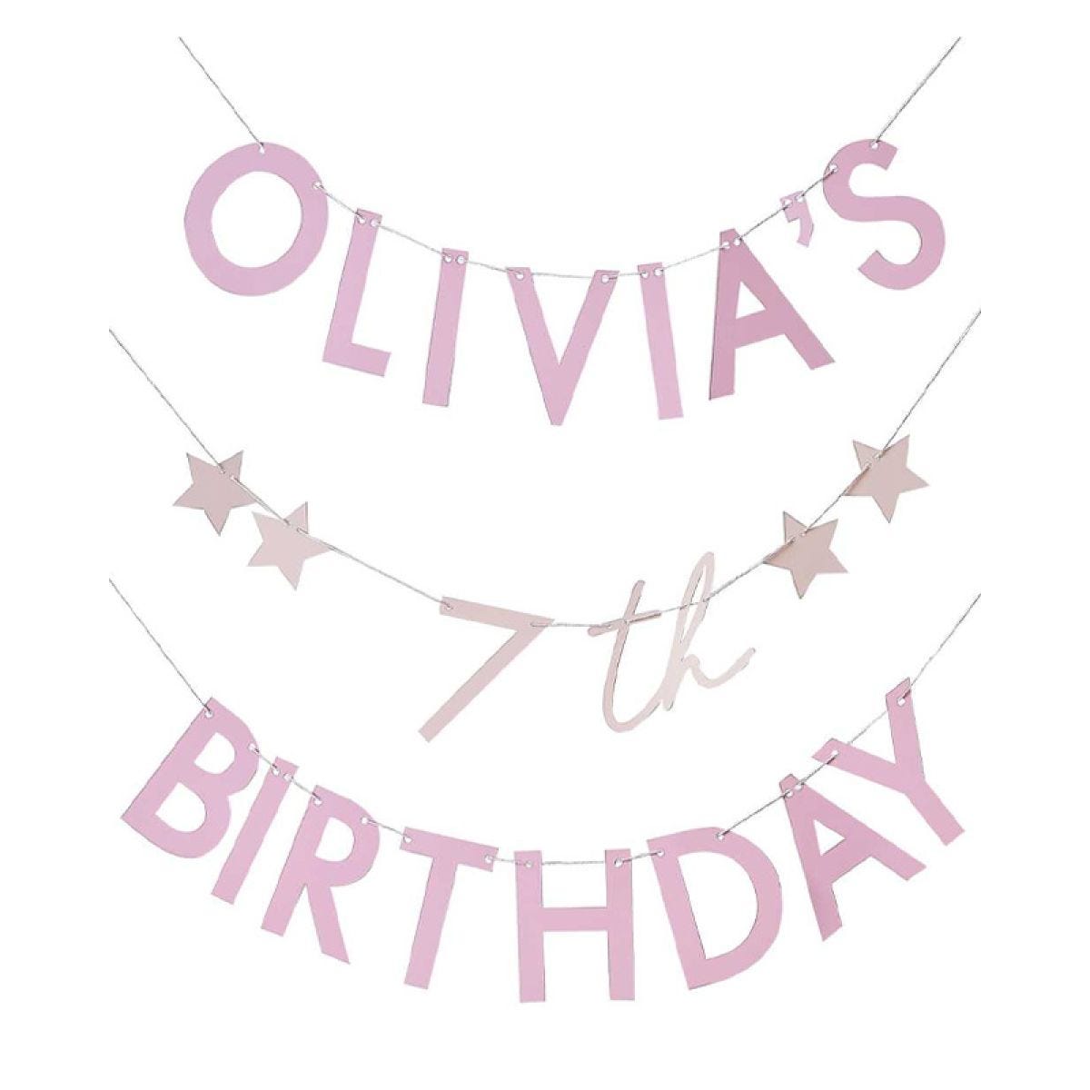 Pamper Party Pink Customisable Letter Banner - 2m