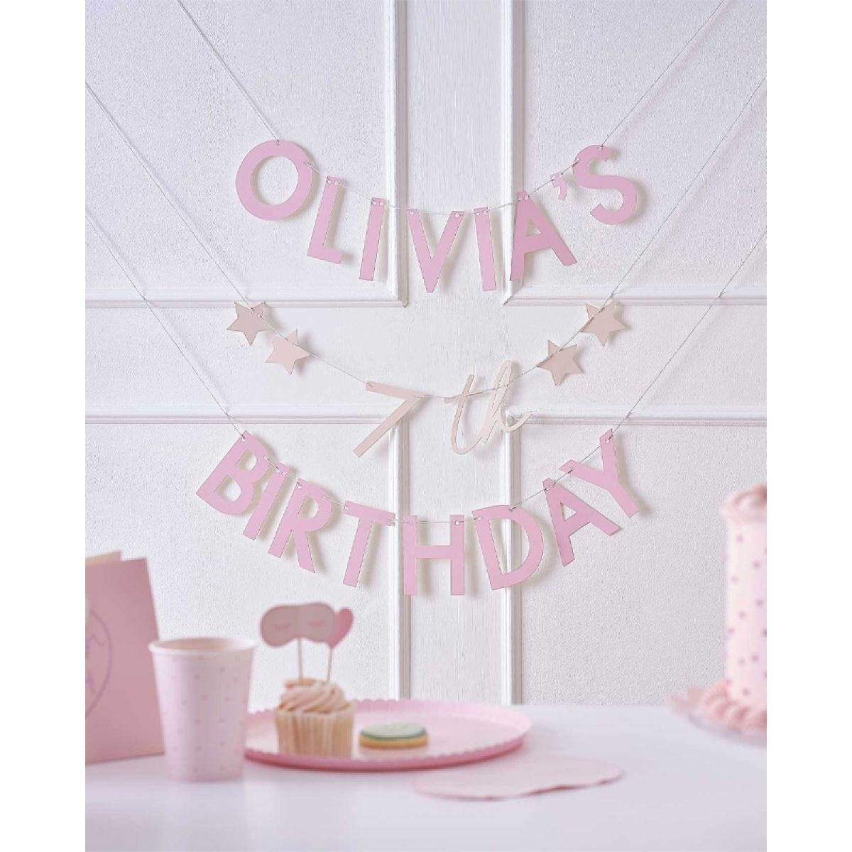 Pamper Party Pink Customisable Letter Banner - 2m