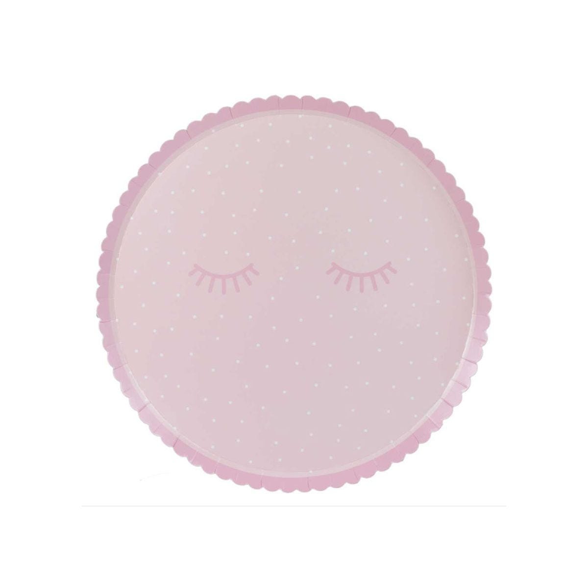 Pamper Party Pink Polka Dot Plates - 25cm (8pk)