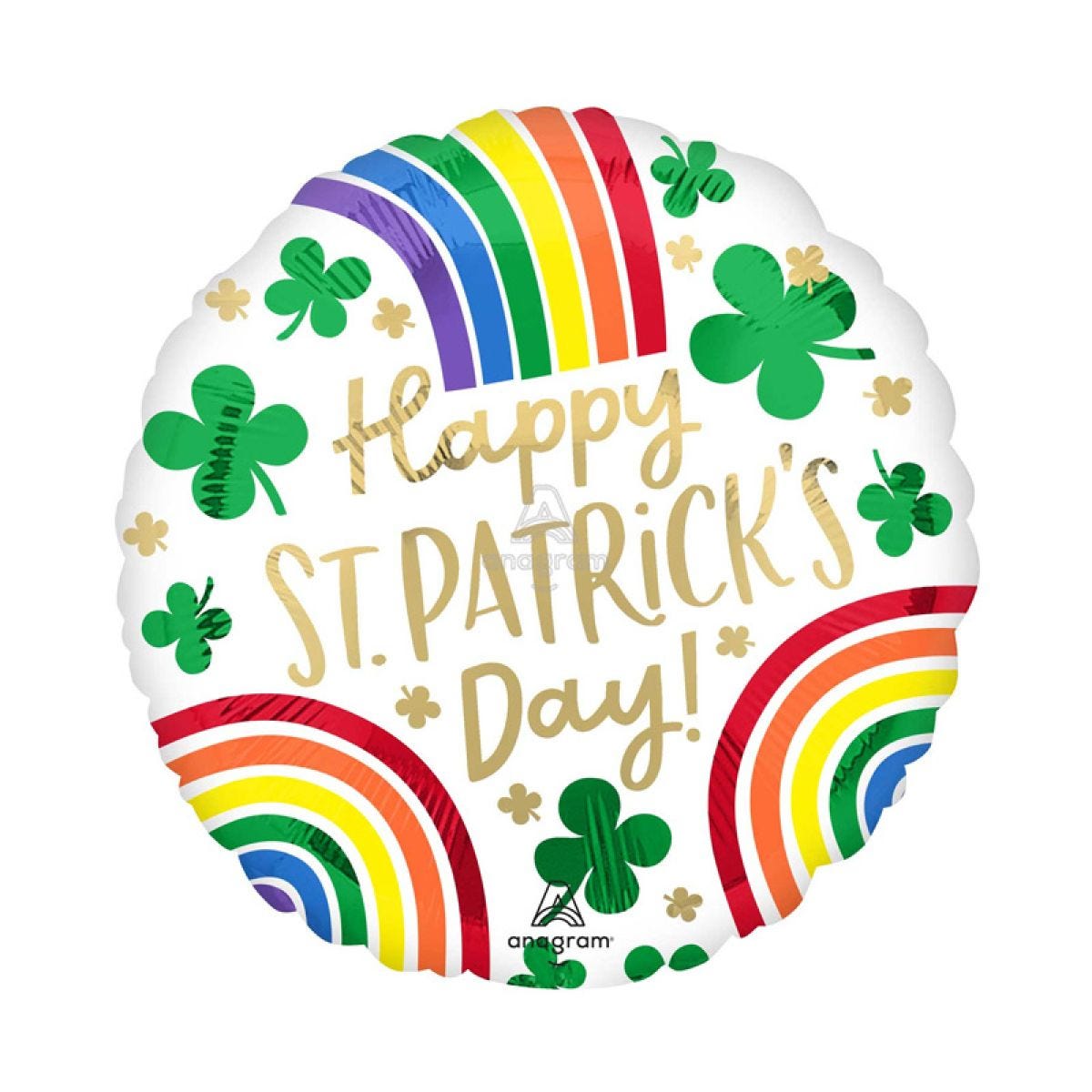 St Patrick&apos;s Day Rainbow Foil Balloon - 18"