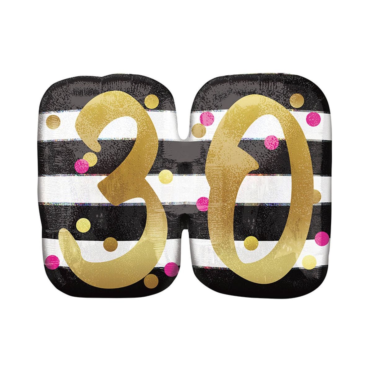 30th Pink & Gold Milestone SuperShape Balloon - 30" Foil