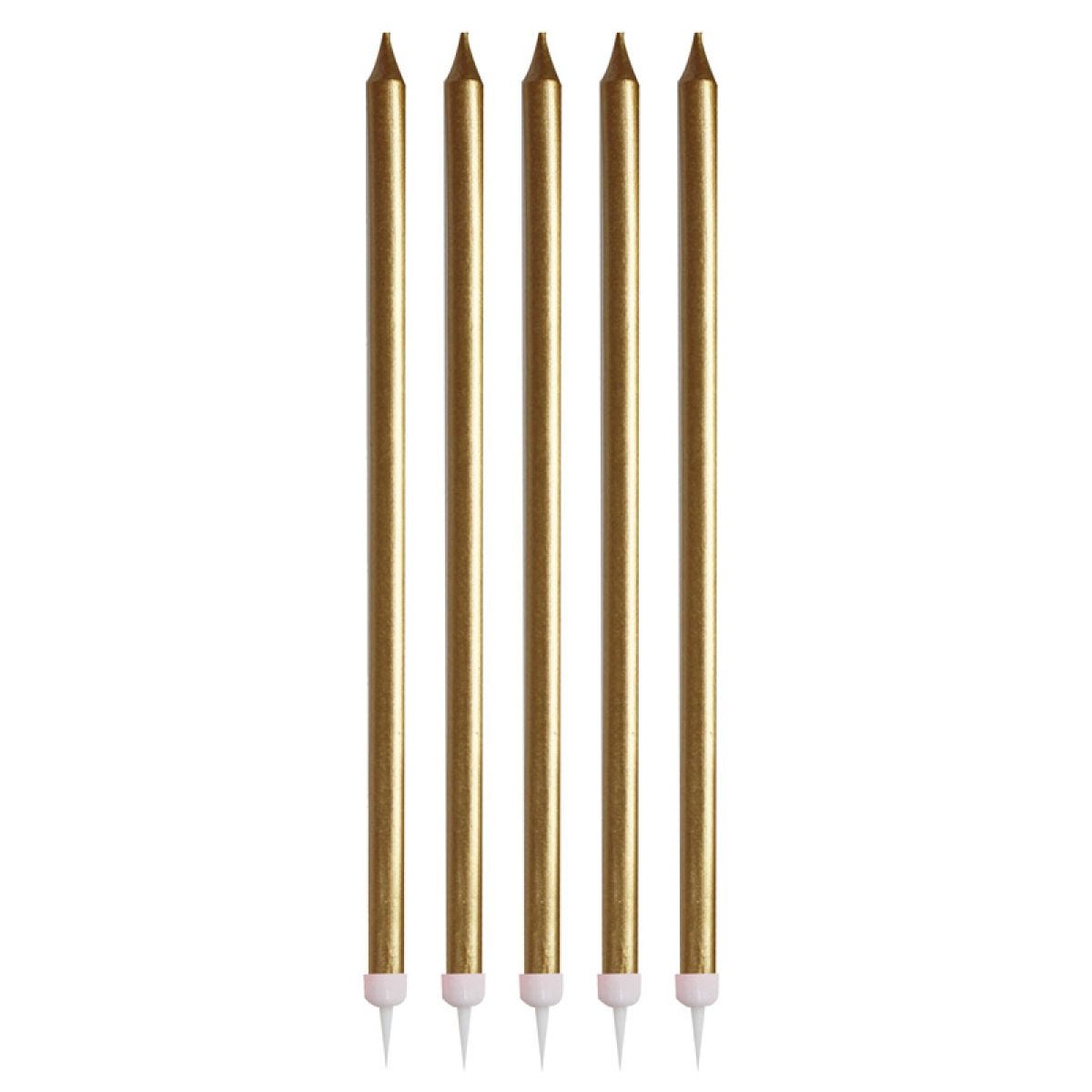 Pick & Mix Gold Tall Candles - 14cm