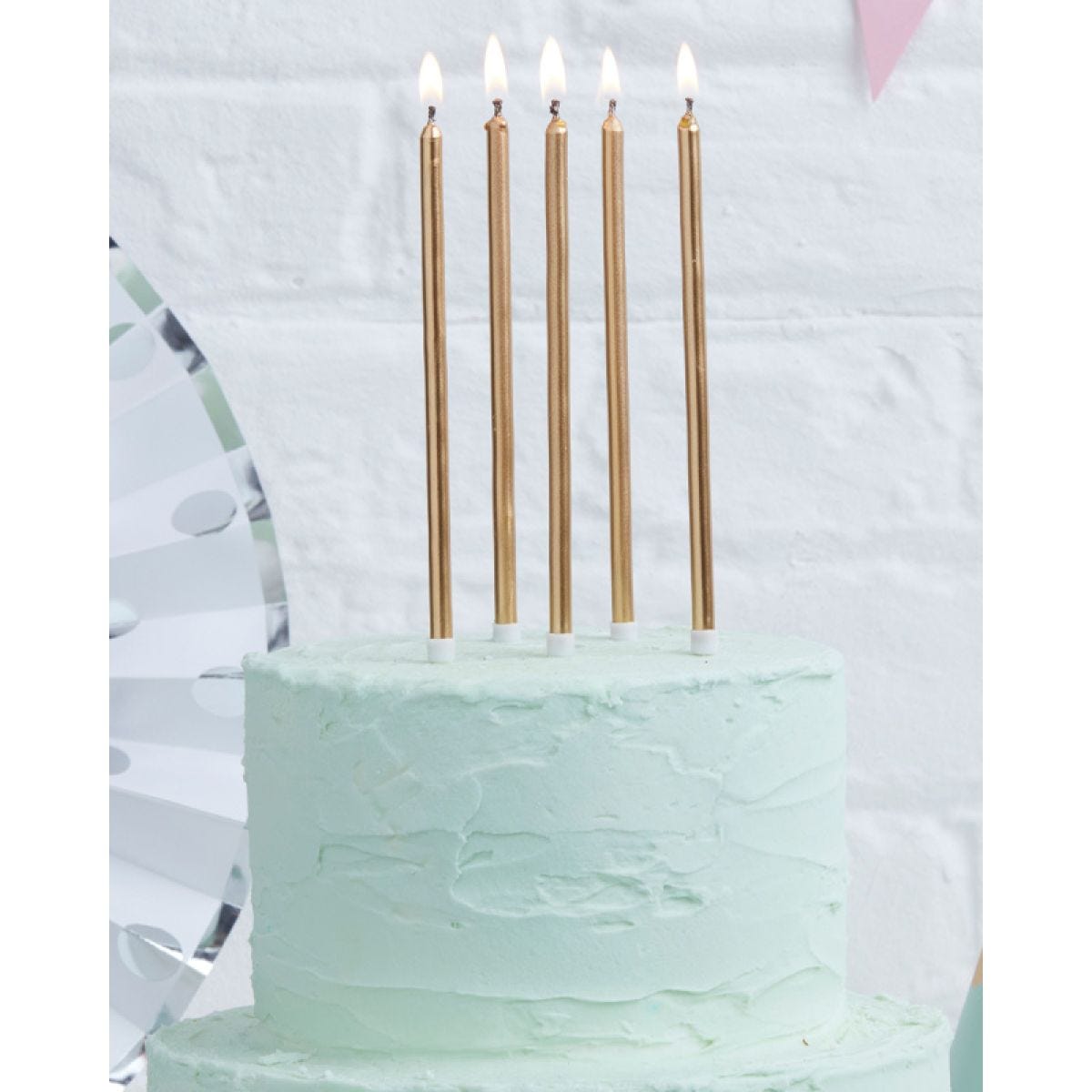 Pick & Mix Gold Tall Candles - 14cm