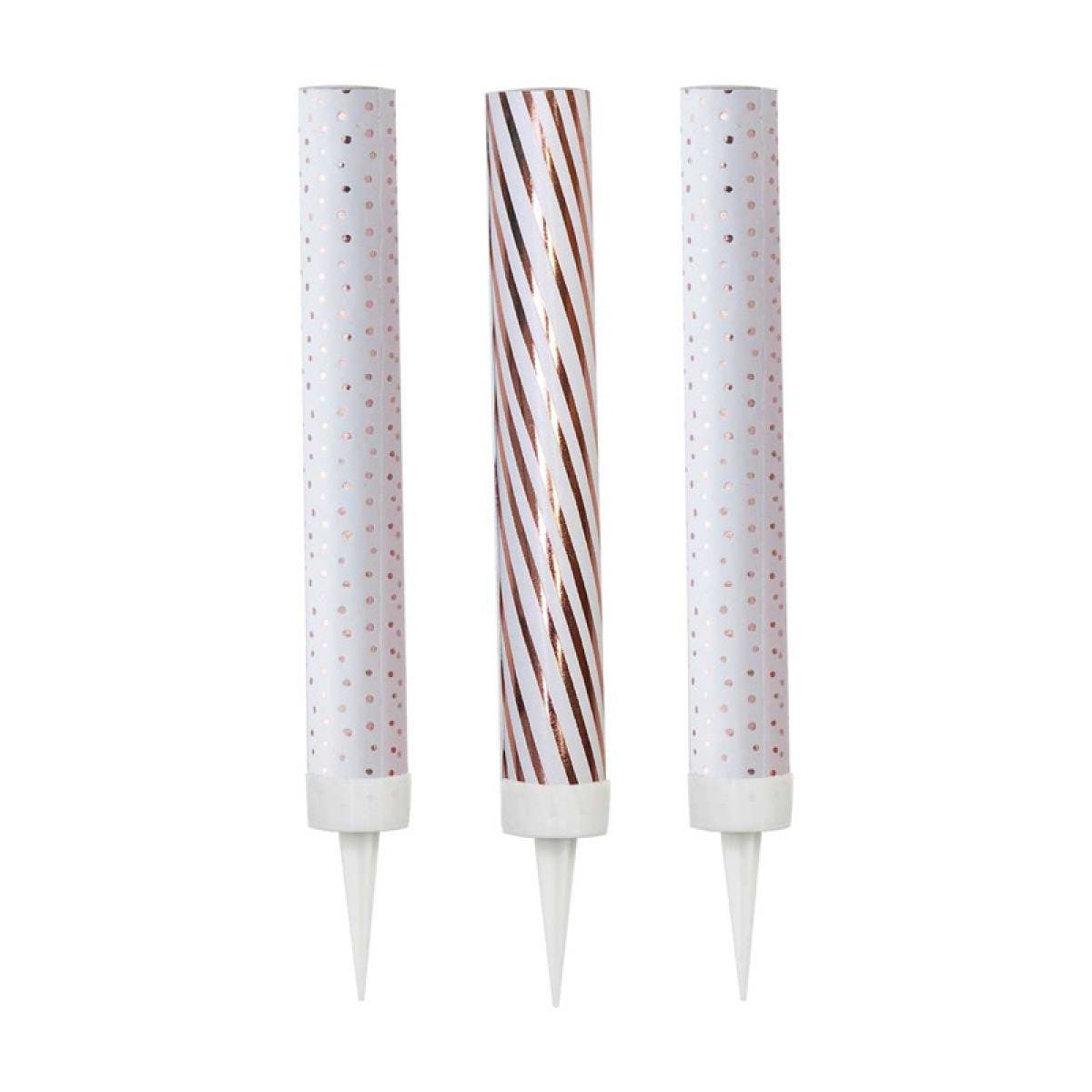 Pick & Mix Rose Gold Cake Fountain Candles - 16cm