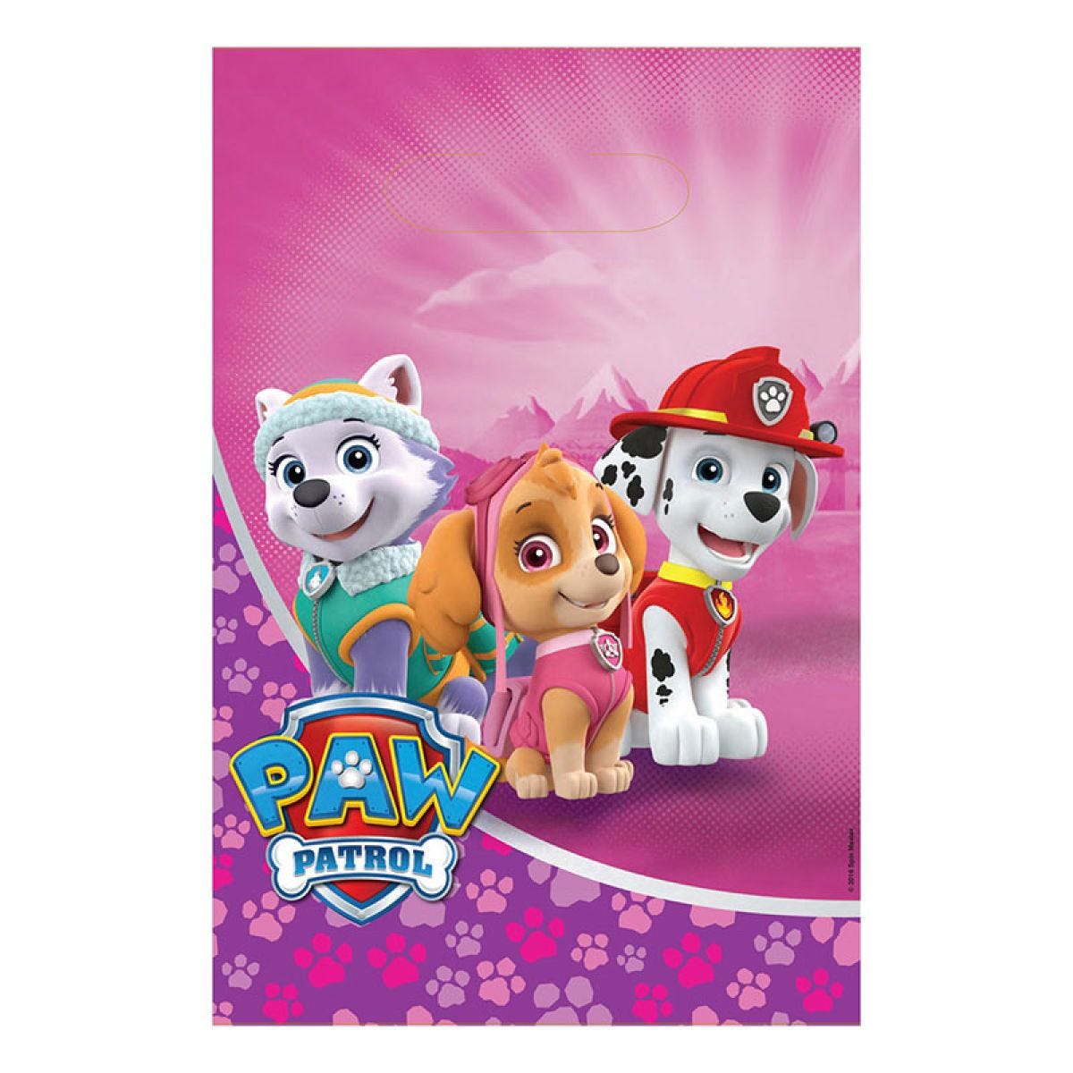 Pink Paw Patrol Plastic Party Bags (8pk)