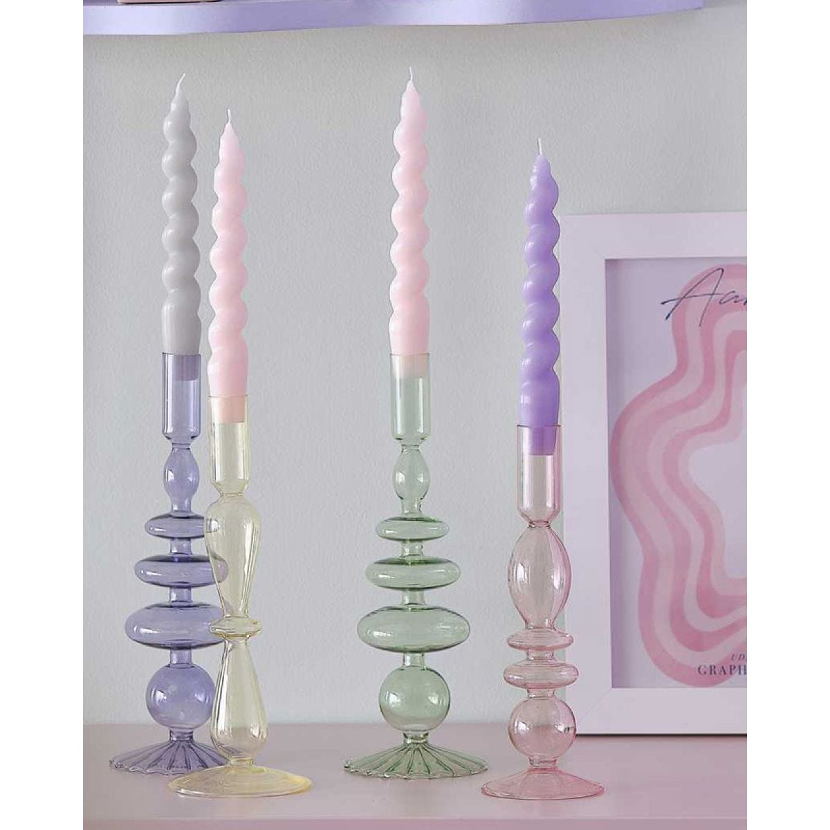 Pastel Wave Pastel Swirl Candles (3pk)